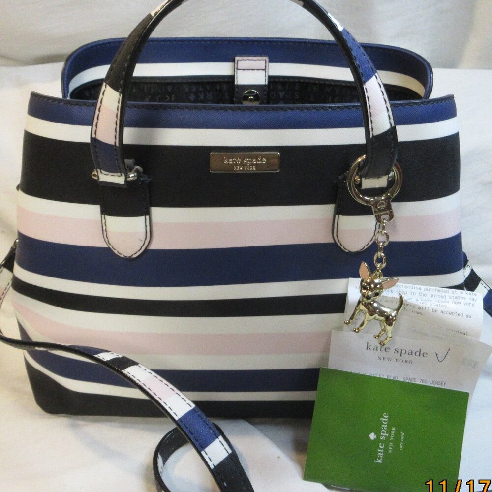 Share NWT~KATE SPADE EVANGELIE LAUREL WAY PRINTED CRUISE STRIPE